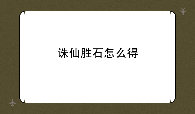 诛仙胜石怎么得