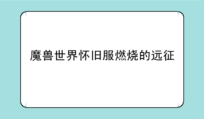 魔兽世界怀旧服燃烧的远征